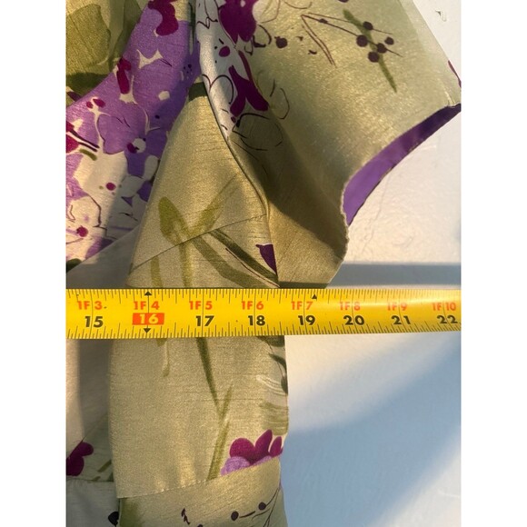 Signature By Robbie Bee Women Purple Green Floral Vibrant V-Neck Dress Size 22W - Picture 2 of 11